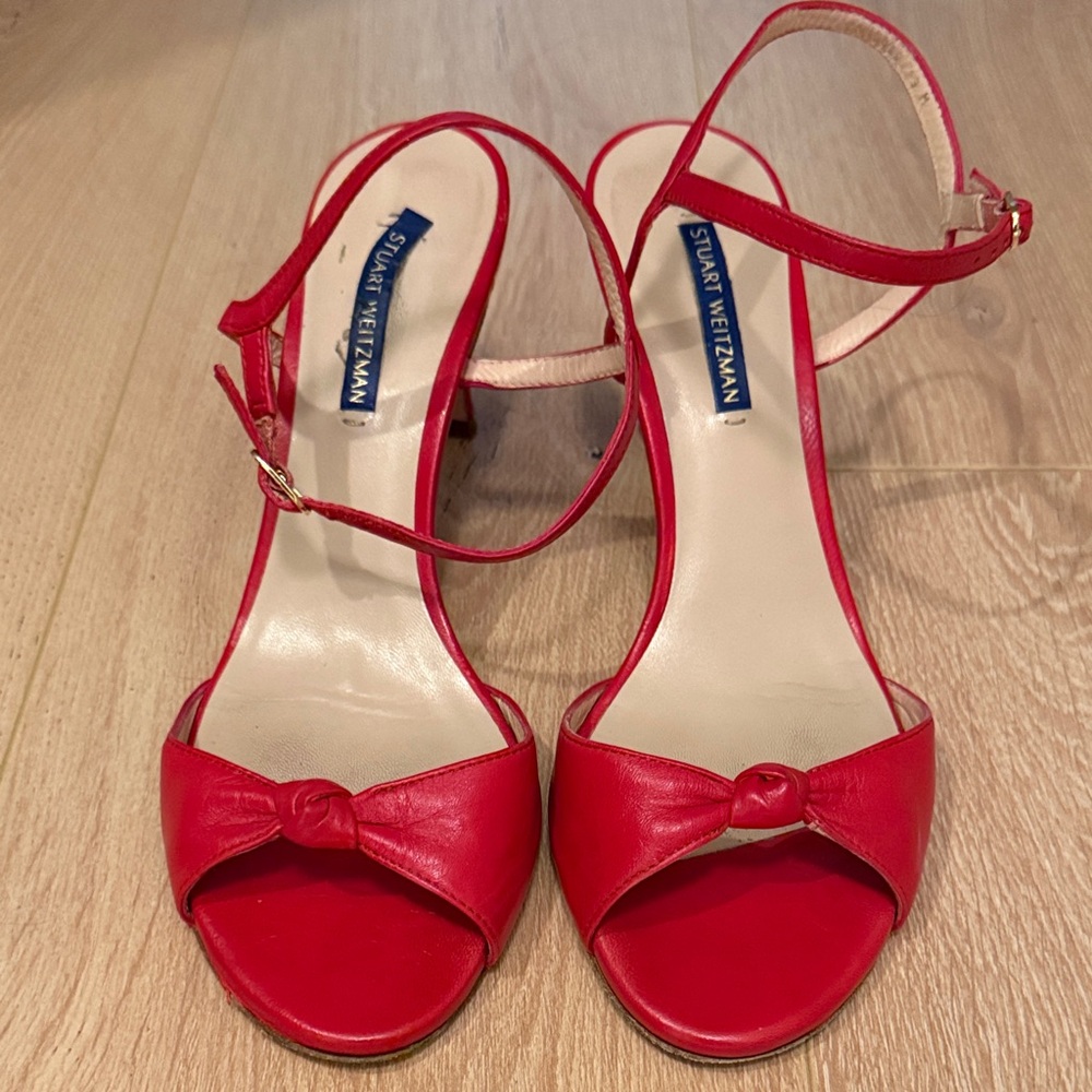 Stuard weitzman Gloria 80 FOLLOW ME RED DRESS sandals